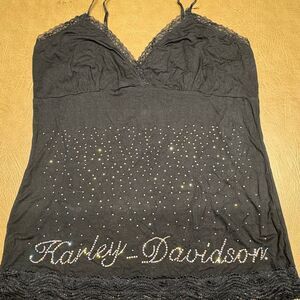 Harley-Davidson Black Camisole with Rhinestone Detail
